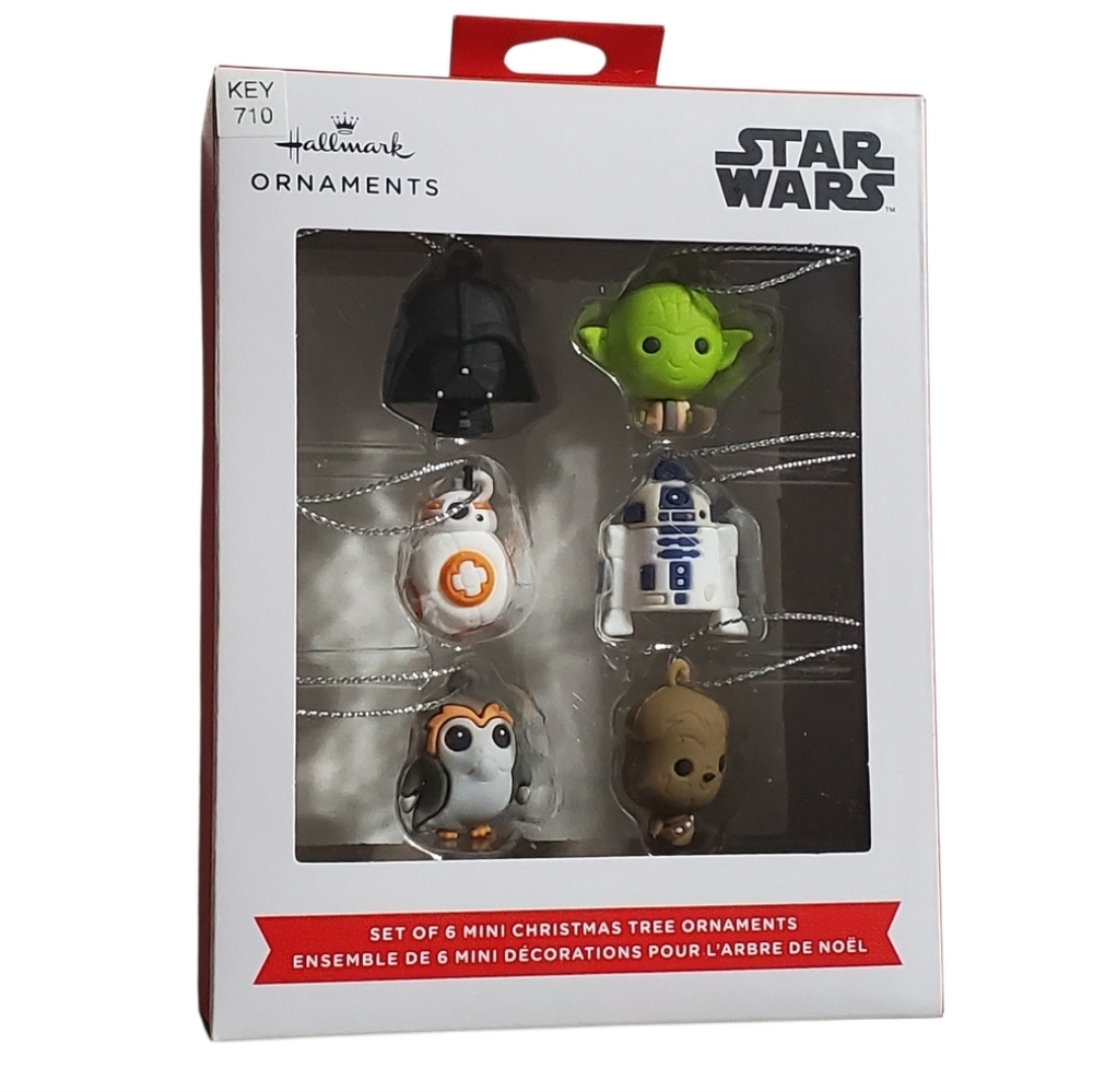 Hallmark Star Wars Characters Miniature Christmas Ornaments - 6 Pack Set